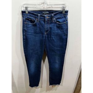 Lucky Brand Womens Size 4/27 Blue Orta Denim Sweet Boot Jeans Frayed Ankle Slit